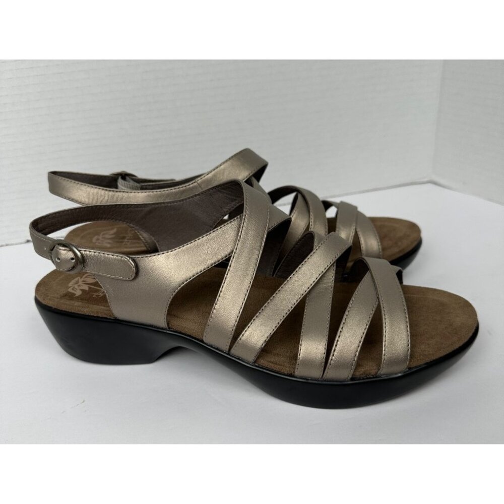 Dansko Metallic Taupe Strappy Slingback Sandals